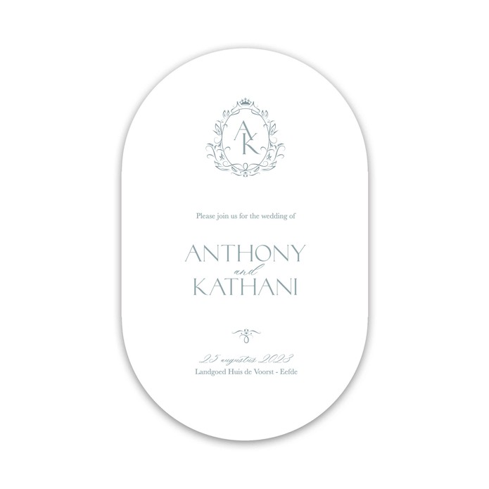 VORM Trouwkaart - Bridgerton Monogram Blauw