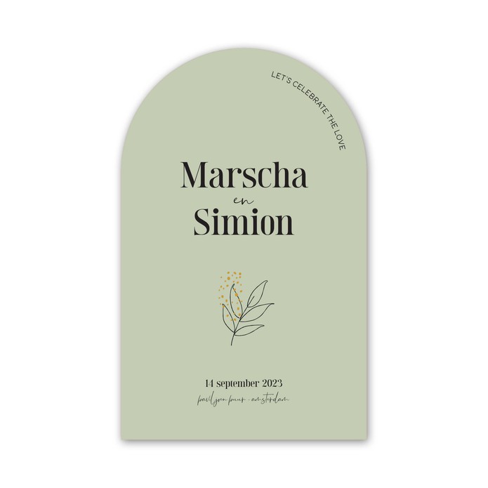 VORM Trouwkaart - Confetti Takje Groen