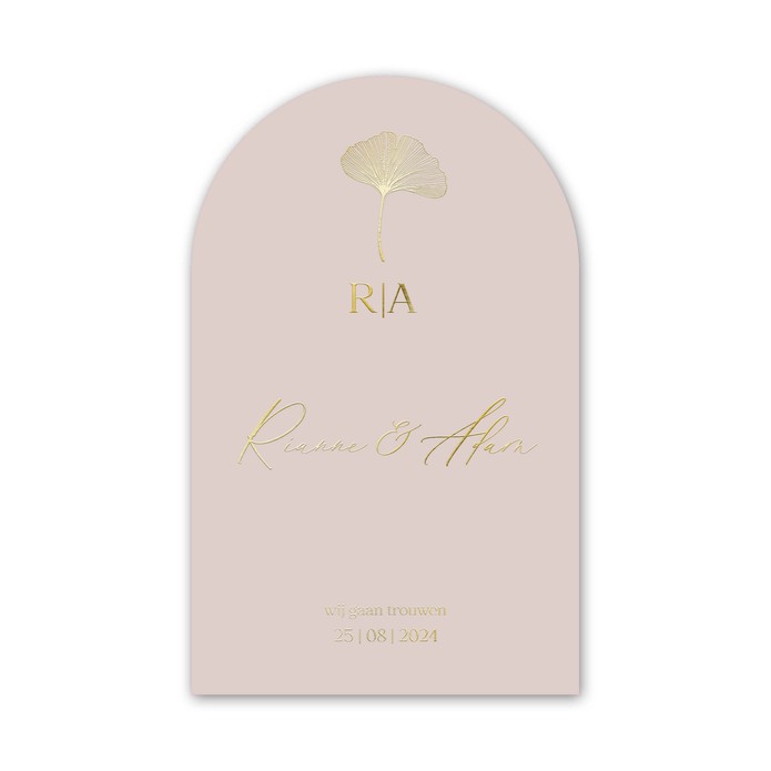 FOLIE VORM Trouwkaart - Ginkgo Roze