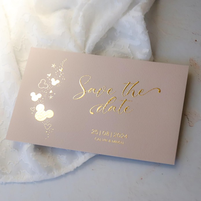 FOLIE Save the date - Disney Inspired Mickey Confetti Pink