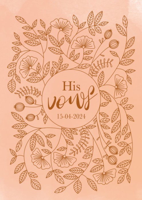 Trouwbelofte omslag - Blush Bloem - His Vows