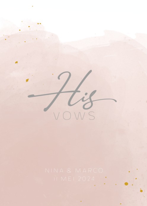 Trouwbelofte omslag - Cloud Pink - His Vows