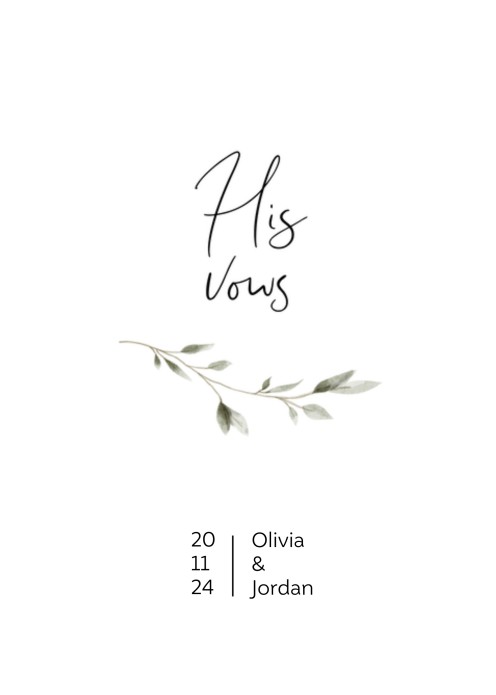 Trouwbelofte omslag - Olijftakje - His Vows