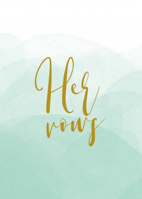 Trouwbelofte omslag - Watercolor Mint - Her Vows