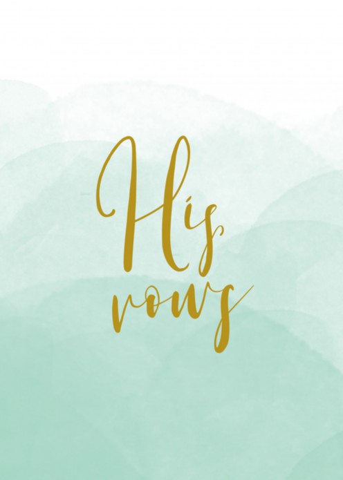 Trouwbelofte omslag - Watercolor Mint - His Vows