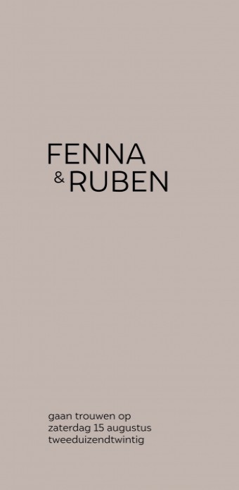 Trouwkaart - Minimalistic Taupe