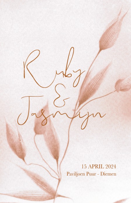 Trouwkaart - Blush Bamboe