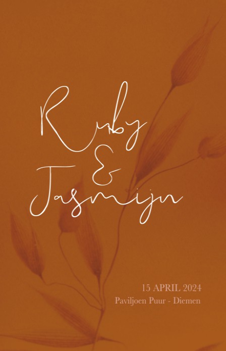 Trouwkaart - Blush Bamboe Koper