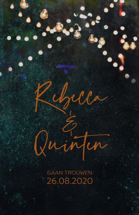 Trouwkaart - Dark Lampjes Koper