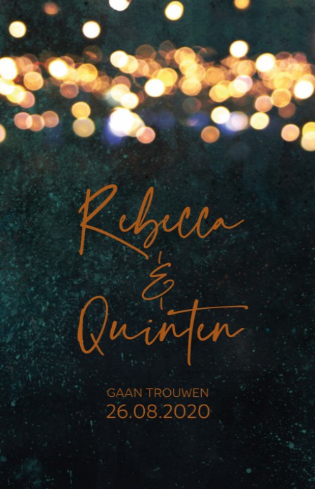 Trouwkaart - Dark Lampjesfeest Koper