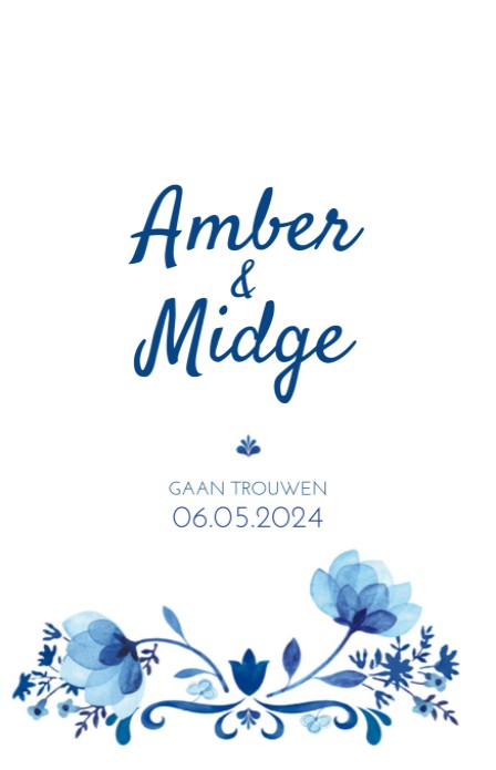 Trouwkaart - Destination Holland Delft Blue