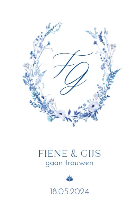 Trouwkaart - Destination Holland Delfts Blauw