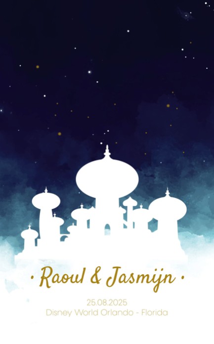 Trouwkaart - Disney Inspired Aladdin Night