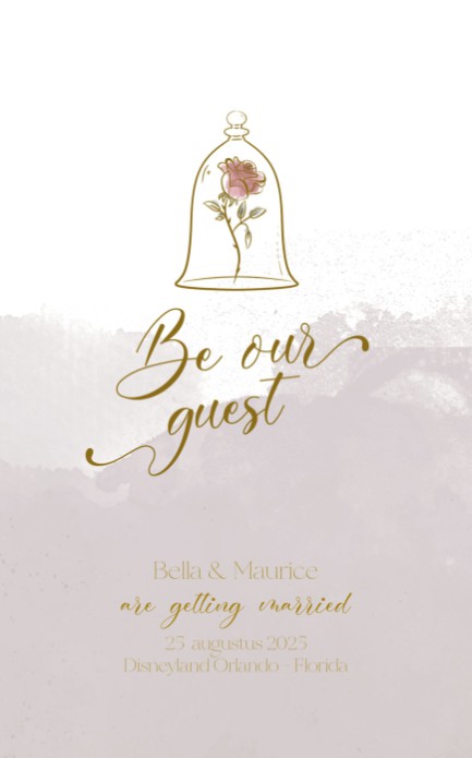 Belle en het beest trouwkaart voor