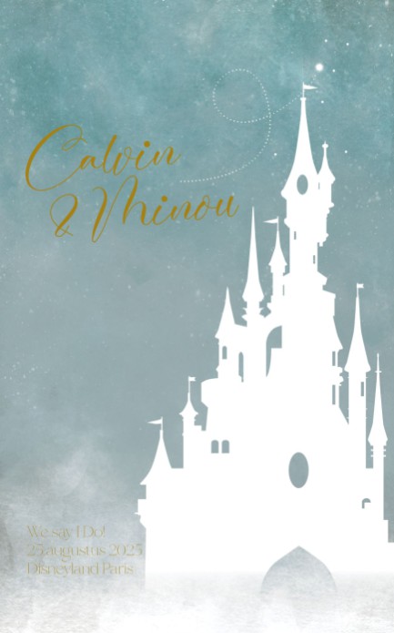 Disney Inspired trouwkaart kasteel voor