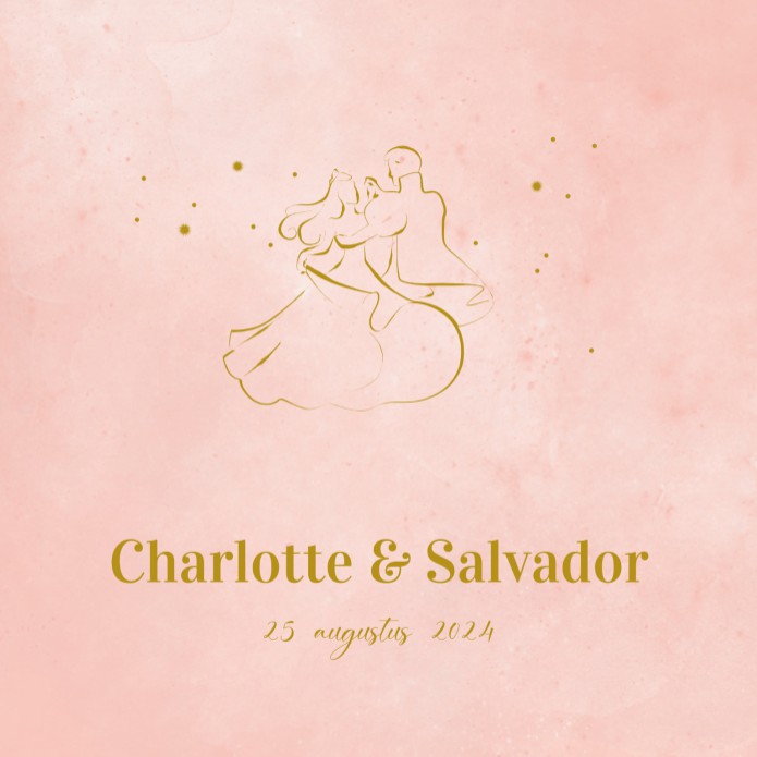 Trouwkaart - Disney Inspired Doornroosje Roze