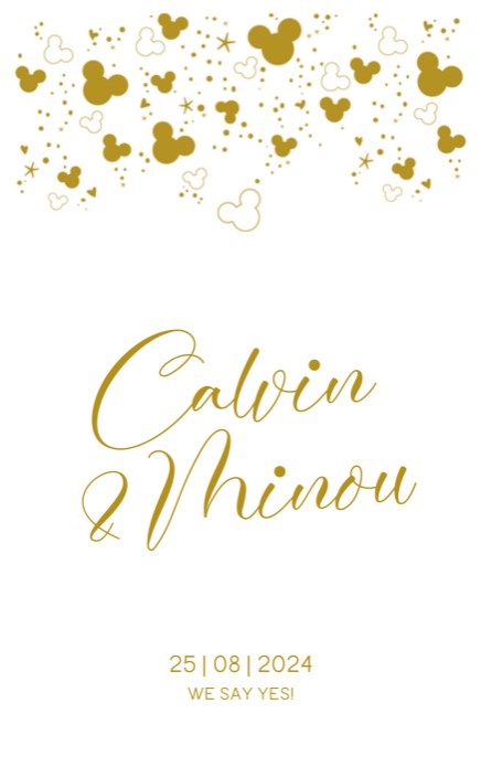 Trouwkaart - Disney Inspired Mickey Dubbel 2