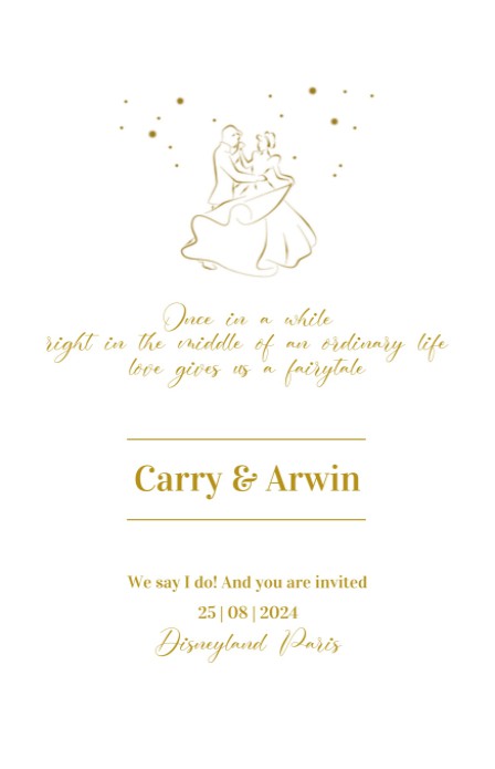 Trouwkaart - Disney Inspired Sprookjes Dans