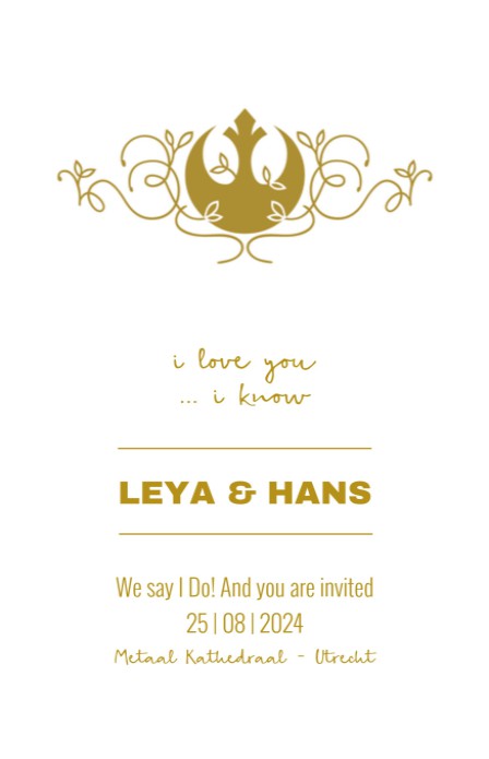 Trouwkaart - Disney Inspired Star Wars Rebel 1