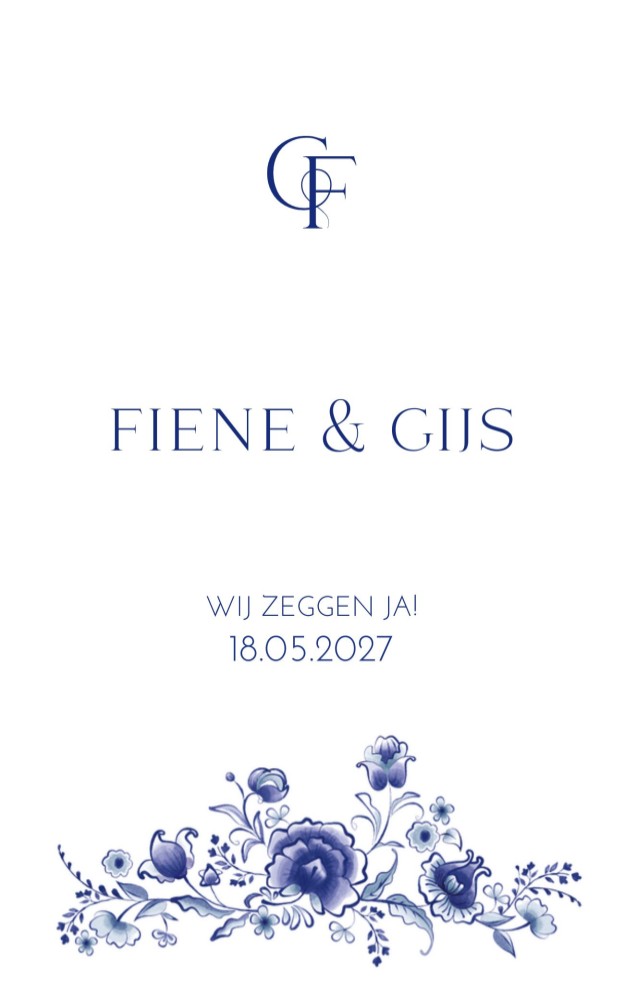Trouwkaart - Dutch Masterpiece Delfts Blauw Weddinglogo