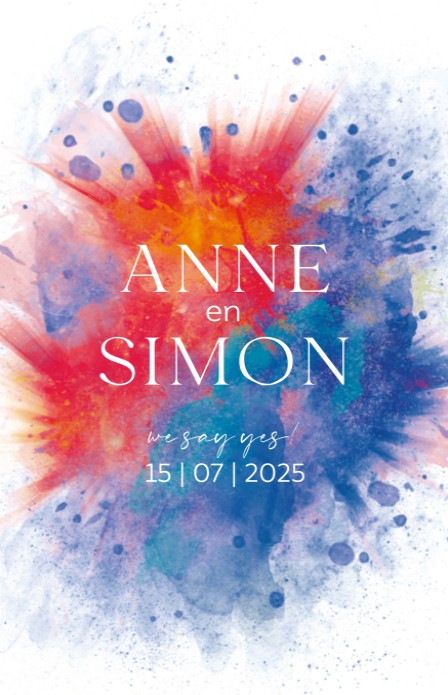 Trouwkaart - Festival Color Explosion