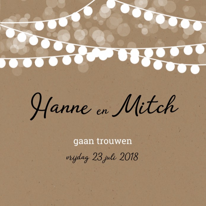 Trouwkaart - Festival Lampjes kraft