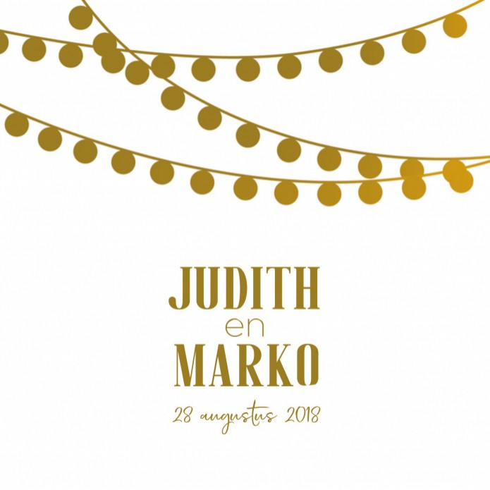 Trouwkaart - Goud Tint Lampjes