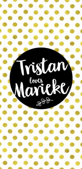 Trouwkaart - Goud Tint Polkadot Zwarte Bol