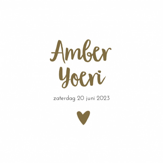 Trouwkaart - Goud Tint Hartje