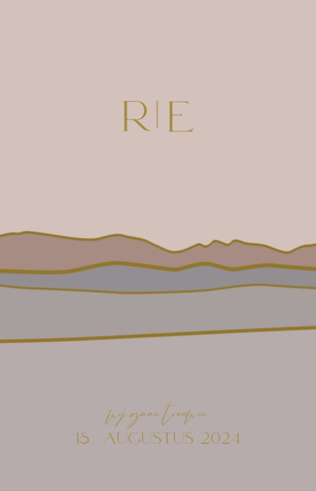 Trouwkaart - Minimalistic landschap roze