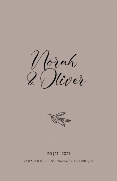 Trouwkaart - Minimalistic Takje Taupe