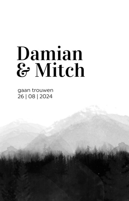 Trouwkaart - Puur Natuur Forest Zwart-Wit