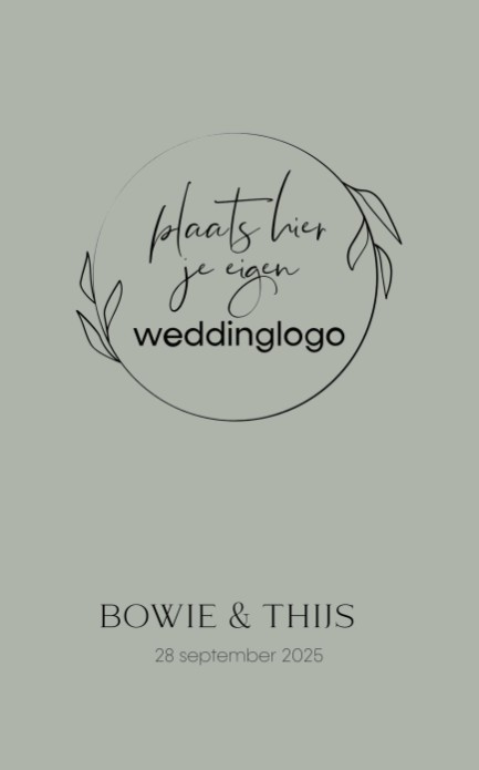 Trouwkaart - Weddinglogo Bohemian Green