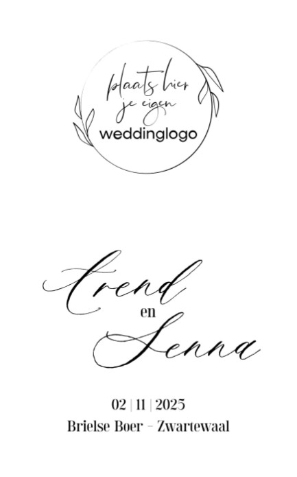 Trouwkaart Weddinglogo Nature Voor