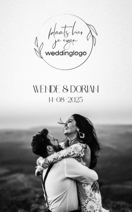 Trouwkaart - Weddinglogo Nature met foto