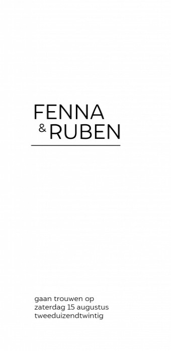 Trouwkaart - Minimalistic Zwart-Wit