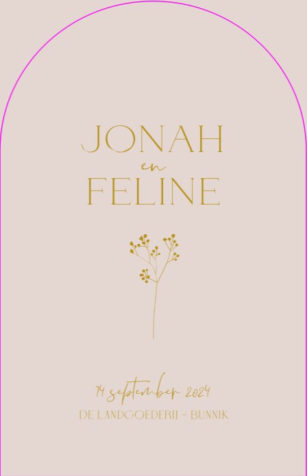 VORM Trouwkaart - Bessentakje Roze