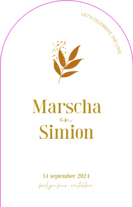 VORM Trouwkaart - Confetti Takje Goud