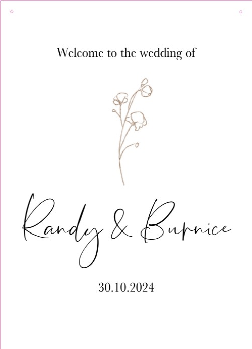 Welkomstbord Minimalistic Flower