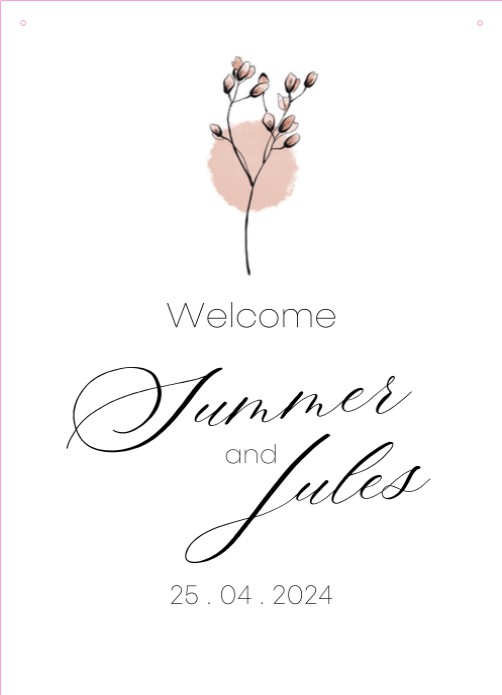 Welkomstbord Romantic Flower