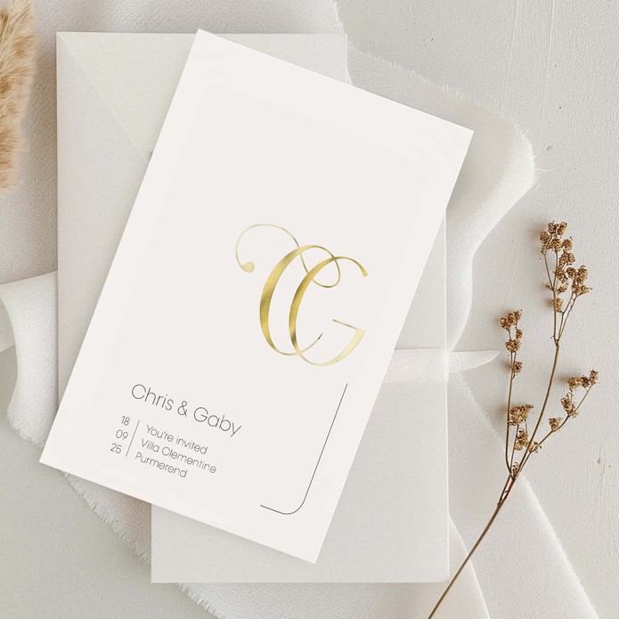FOLIE Trouwkaart - Weddinglogo Modern