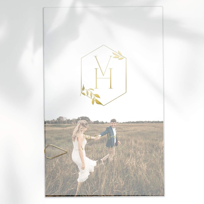 KALKPAPIER en FOLIE Trouwkaart - Weddinglogo Minimalistic