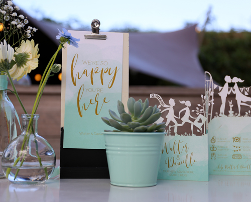 REAL WEDDING: Trouwhuisstijl Mint en Goudtint